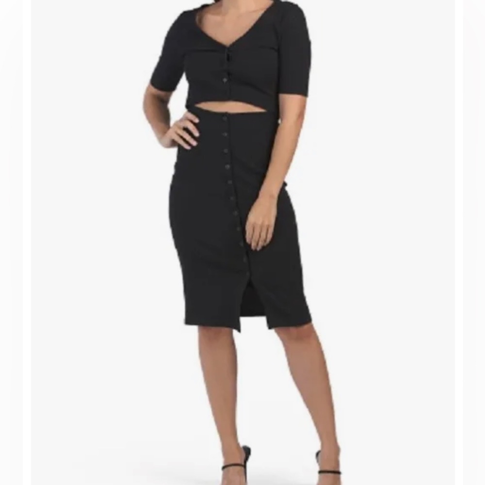 7 for all Mankind Ribbed Cutout Pencil Dress Small